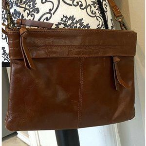 Lucky Brand Brown Leather Crossbody Shoulder Bag Purse